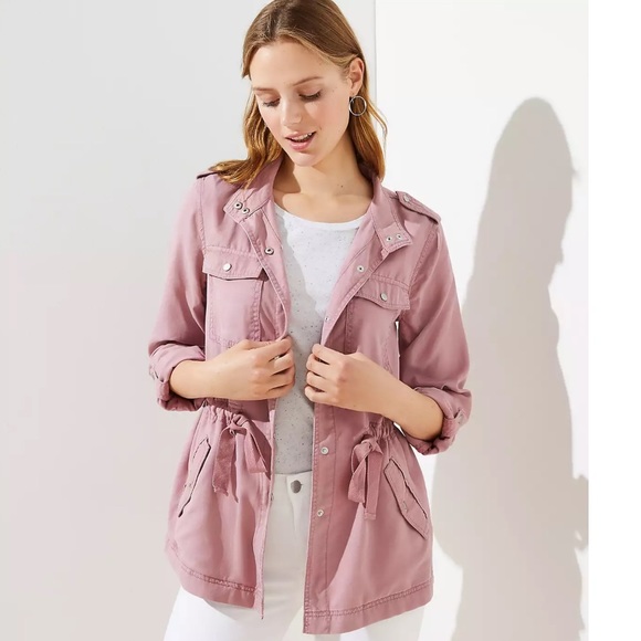 NWT LOFT PETITE Drawstring Utility Jacket - Picture 3 of 12